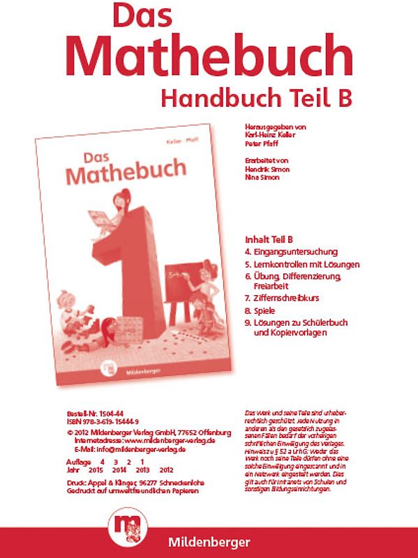 Das Mathebuch 1 - Handbuch Teil B