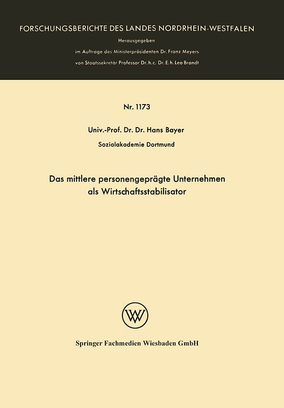 Das mittlere personengeprägte Unternehmen als Wirtschaftsstabilisator