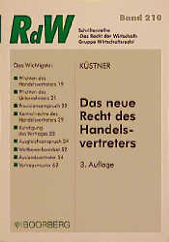 Das neue Recht des Handelsvertreters