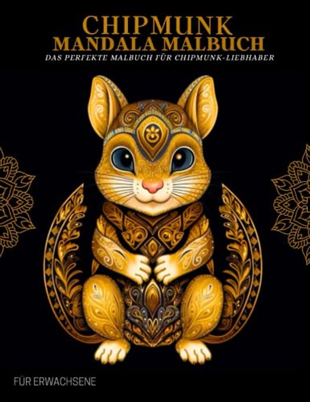 Chipmunk Mandala Malbuch für Erwachsene: Eichhörnchen-Muster, Mandalas und Blumen – Therapie und Meditation für Männer und Frauen