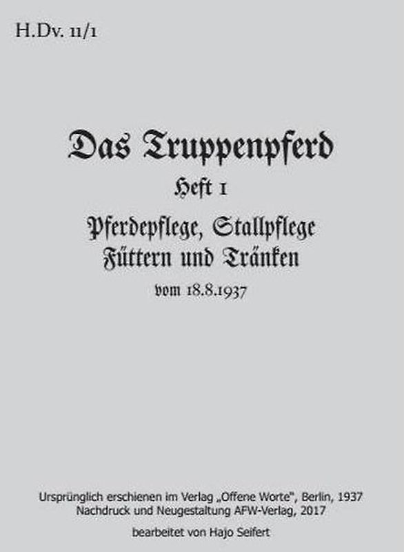 H.Dv. 11/1 - Das Truppenpferd