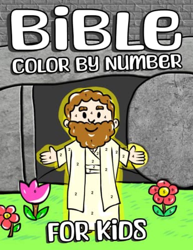 Bible Color By Number For Kids: Easy To Color Pictures With Scriptures to Learn More About Jesus, Great Gift Idea for Boys and Girls
