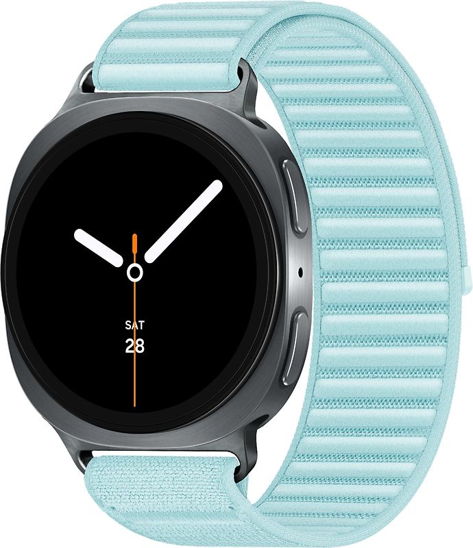 Samsung Galaxy Watch8 44 mm Boîtier aluminium graphite sur Confort M/L vert d'eau [Wi-Fi + 4G]