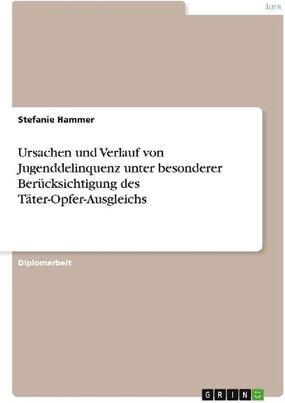 Ursachen und Verlauf von Jugenddelinquenz unter besonderer Berücksichtigung des Täter-Opfer-Ausgleichs