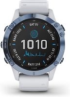 Garmin Fenix 6 47 mm blau et bracelet en silicone blanc [Pro Solar Edition]