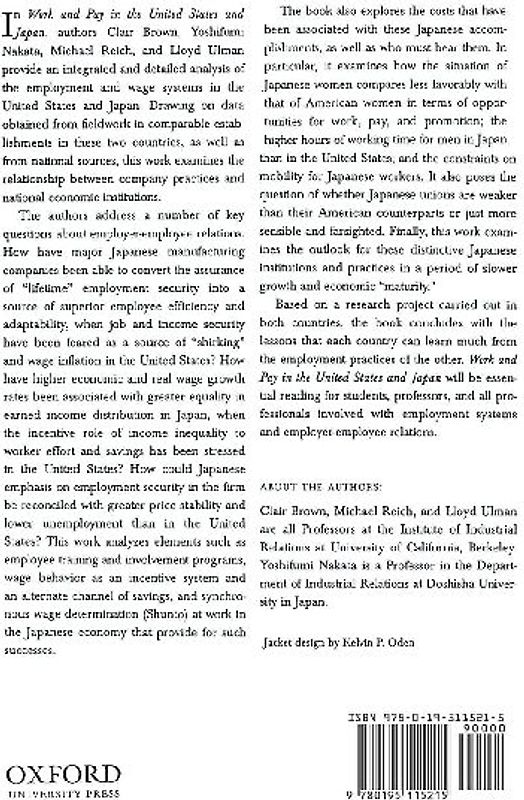 Work and Pay in the United States and Japan