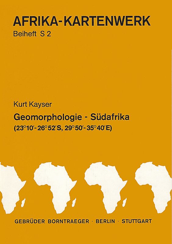Afrika-Kartenwerk. Farbige Karten auf Speziallandkartenpapier. Dreisprachige Legenden / Serie S: Südafrika (Mocambique, Swaziland, Transvaal, Republik Südafrika) / Geomorphologie Südafrika