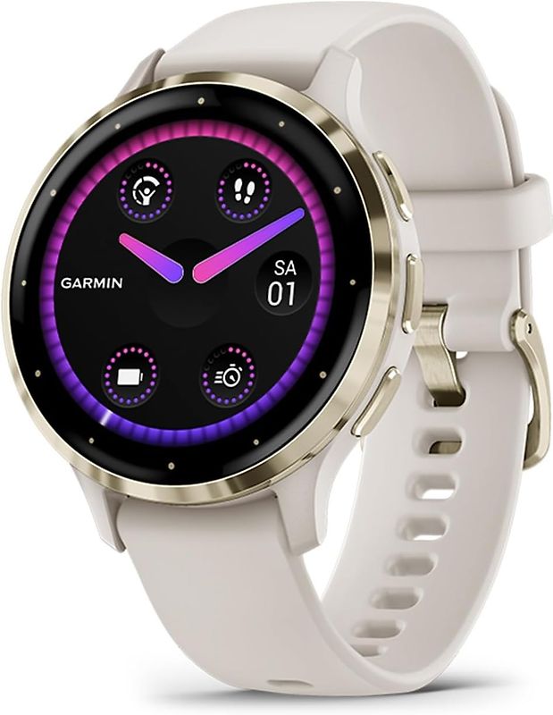 Garmin Venu 3S 41 mm or avec bracelet en silicone ivoire [Wi-Fi]