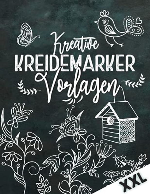 XXLKreative Kreidemarker Vorlagen: wiederverwendbare, abwechslungsreiche Fensterbilder Vorlagen im XXL-A4 Format - Fenster bemalen mit dem abwischbaren Kreidestift!