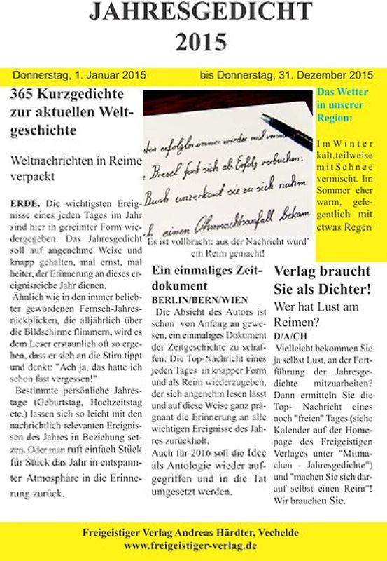 Jahresgedicht 2015