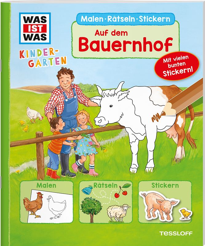 WAS IST WAS Kindergarten Malen Rätseln Stickern Auf dem Bauernhof