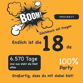 Gästebuch 18. Geburtstag zum ausfüllen / Gästebuch mit Fragen / Geschenk für Mann und Frau / Buch für Glückwünsche / Besonderes Geschenk