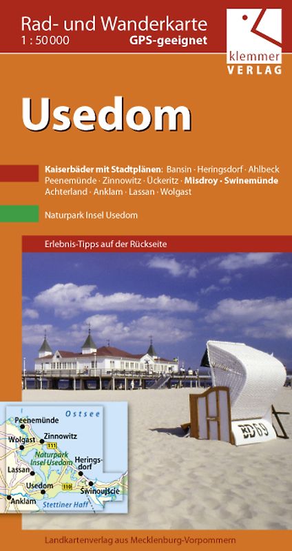 Rad- und Wanderkarte Usedom