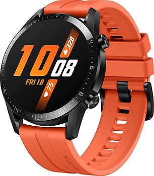 Huawei Watch GT 2 46 mm noir bracelet en silicone orange