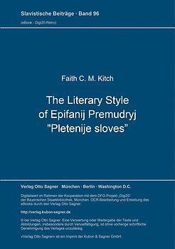 The Literary Style of Epifanij Premudryj "Pletenije sloves"