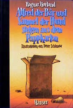 Alfred der Bär & Samuel der Hund steigen aus dem Pappkarton