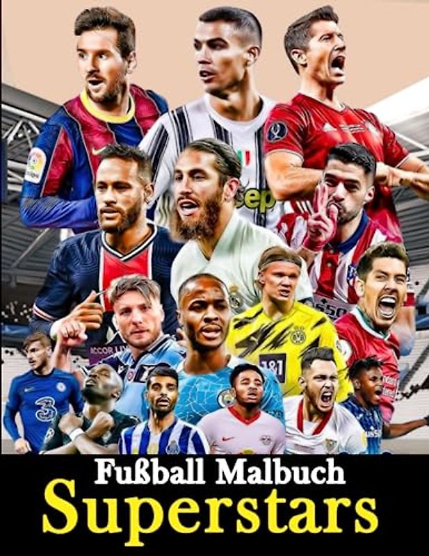 Fußball Malbuch Superstars: 50+ Niedlich Fußball Malbuch Zeichnungen Für Mädchen und Jungen