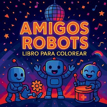 Amigos Robots Libro para Colorear
