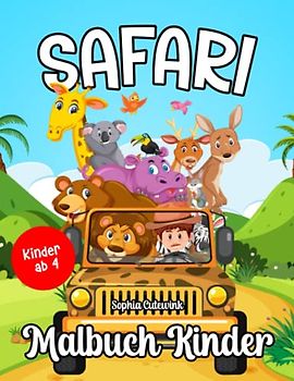 Safari Malbuch ab 4: Malbuch Kinder | Malbuch Mädchen Geschenke - Mitbringsel Kindergeburtstag