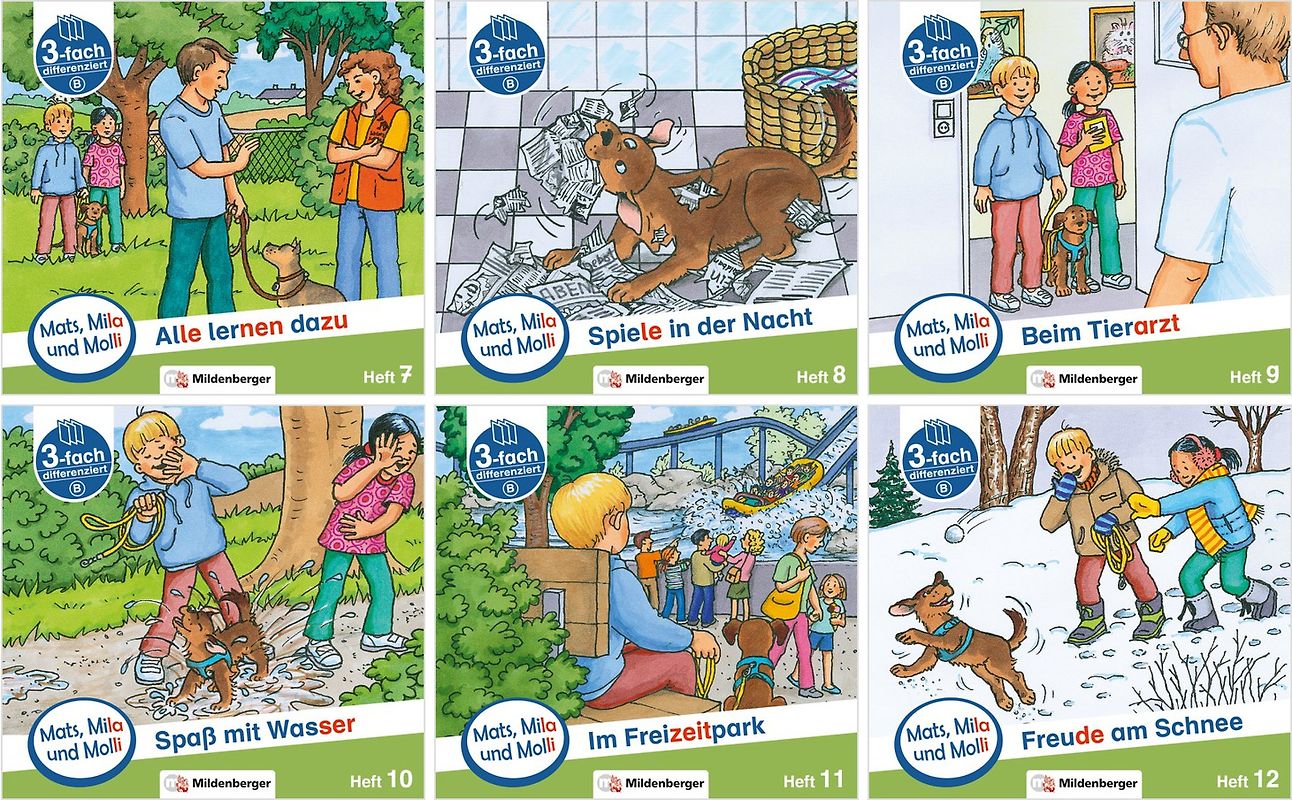 Paket – Mats, Mila und Molli – Heft 7–12, Schwierigkeitsstufe B