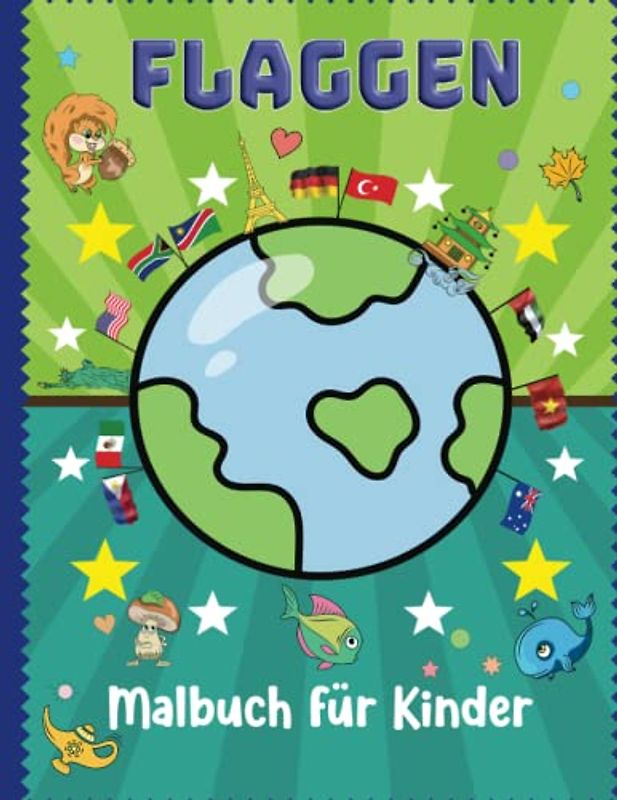 Flaggen Malbuch für Kinder: Bestes Geografiegeschenk für Kinder und Erwachsene 48 Flaggen