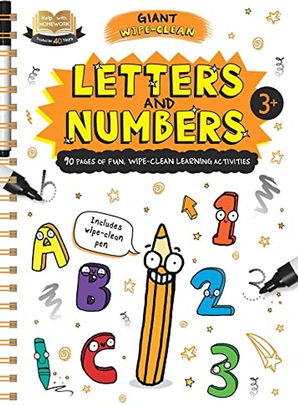 Help With Homework Letters & Numbers: Giant Wipe-clean Workbook for 3+ Year-olds