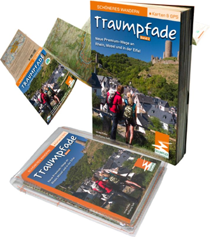 Traumpfade 2 Ergänzungs-Set - Pocketführer mit App-Anbindung, wasserfester Wanderkarte und Schutzhülle