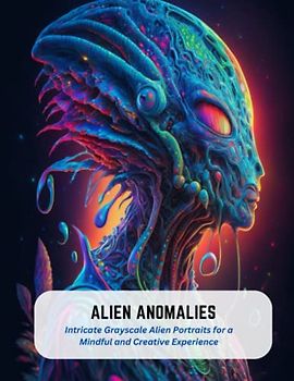Alien Anomalies: Intricate Grayscale Alien Portraits for a Mindful and Creative Experience