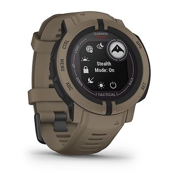 Garmin Instinct 2 Solar Tactical Édition 45 mm marron et bracelet en silicone marron