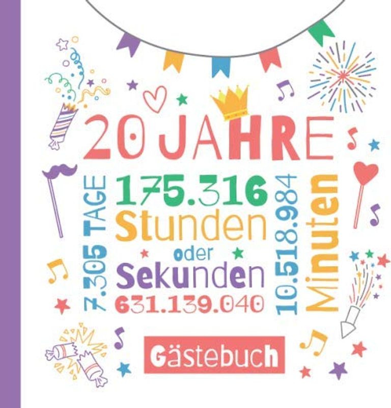 20 Jahre - Gästebuch: Deko zum 20.Geburtstag für Sie oder Ihn - 20 Jahre Geschenke & Party Dekoration - Buch für Glückwünsche und Fotos der Gäste