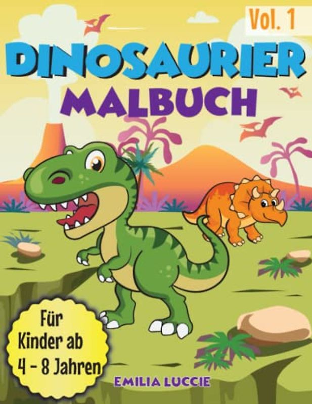 DINOSAURIER MALBUCH ab 4 Jahre: Das Dino Malbuch für Kinder ab 4 Jahren