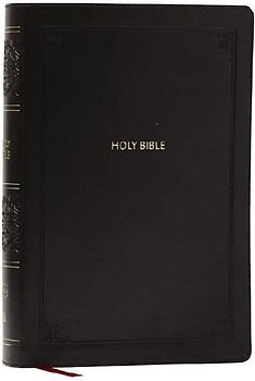 NKJV Giant Print End-Of-Verse Reference Bible, Black Leathersoft, Red Letter, Comfort Print (Thumb Indexed)