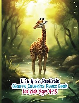 Likhon Realistic Giraffe Coloring Pages Book for Kids Ages 4-15