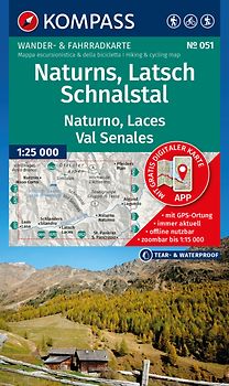 KOMPASS Wanderkarte 051 Naturns, Latsch, Schnalstal / Naturno, Laces, Val Senales 1:25.000