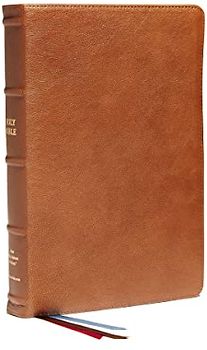 Nkjv, Reference Bible, Classic Verse-By-Verse, Center-Column, Premium Goatskin Leather, Brown, Premier Collection, Red Letter, Comfort Print