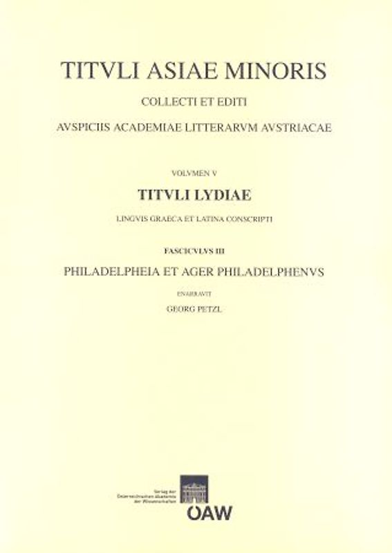 Tituli Lydiae Linguis Graeca et Latina Conscripti