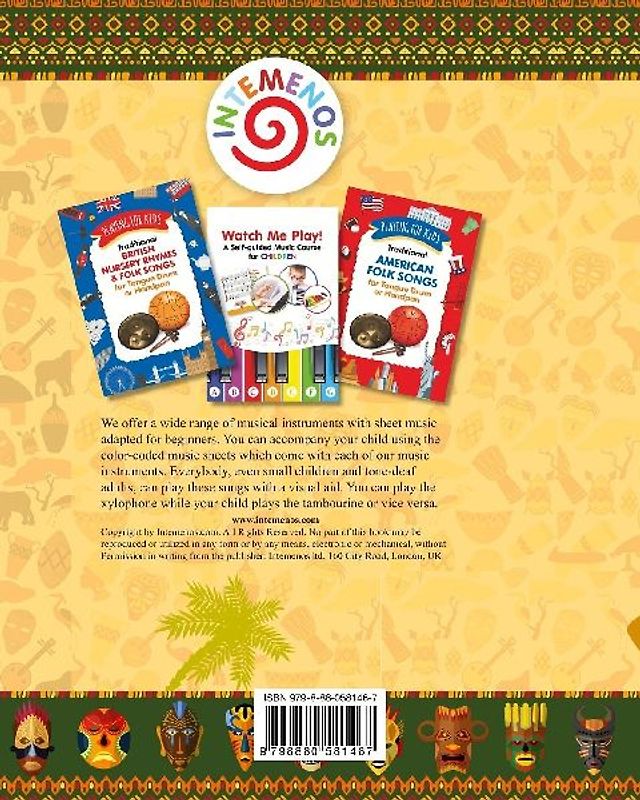 Numbered Sheet Music for 8-Note Steel Drum with Simple Traditional African Songs