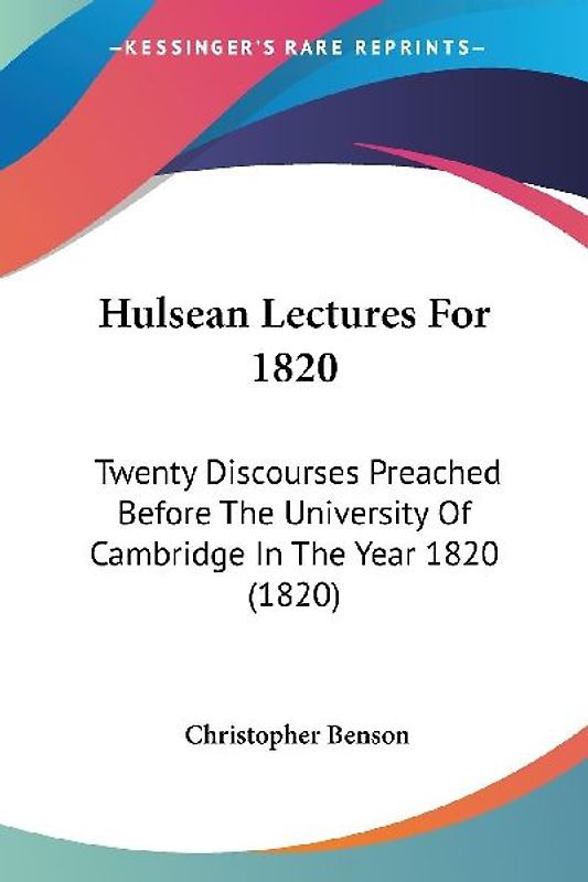 Hulsean Lectures For 1820