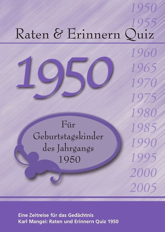 Raten und Erinnern Quiz 1950