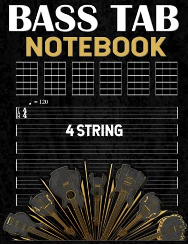 Bass Tab Notebook: 4 String Bassist Tablature & Blank Chord Boxes