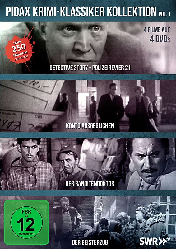 Pidax Krimi-Klassiker-Kollektion, Vol. 1 (4 deutsche Krimiklassiker in einer Box) [4 DVDs] DVD
