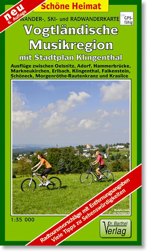 Wander-, Ski- und Radwanderkarte Vogtländische Musikregion, Klingenthal, Schöneck, Markneukirchen und Umgebung