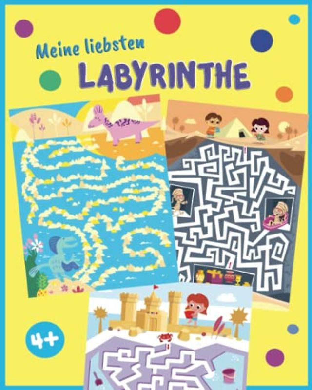 Labyrinthe für Kinder ab 4 Jahren und von Punkt zu Punkt verbinden - Farbiges Rätselbuch für Jungen und Mädchen: Labyrinth Buch ab 4 und Zahlen ... von Punkt zu Punkt, Fehlersuche und mehr)