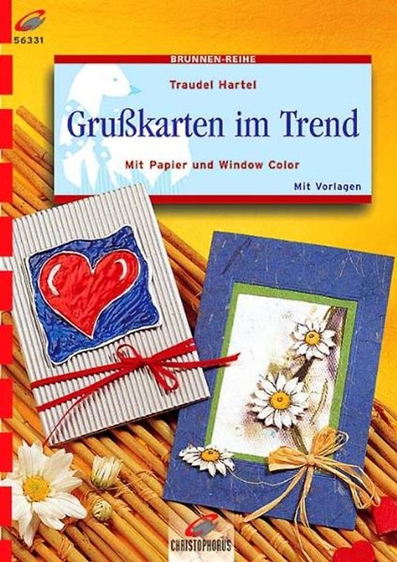 Grusskarten im Trend. Mit Papier und Window Color. Mit Vorlagen