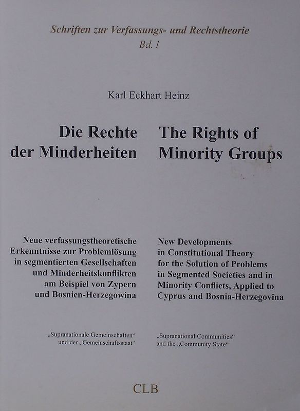 Die Rechte der Minderheiten /The Rights of Minority Groups