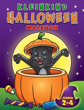 Kleinkind Halloween Malbuch: Für 2- bis 4-jährige Kinder, lustige Halloween-Designs, große und einfache niedliche Zeichnungen für Jungen und Mädchen