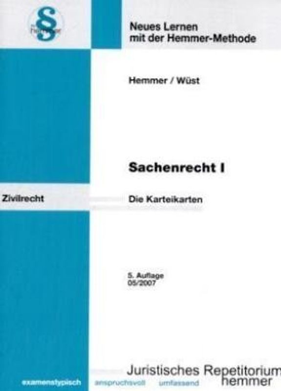 Sachenrecht I - Karteikarten