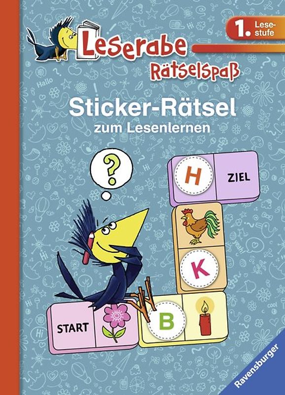 Leserabe: Sticker-Rätsel zum Lesenlernen (1. Lesestufe), blau