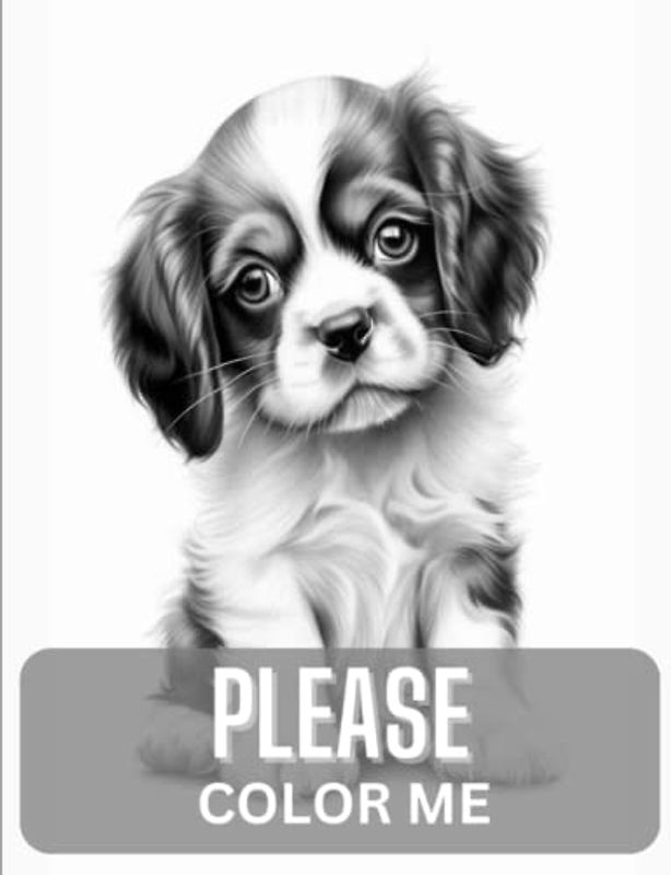 BEAUTIFUL PUPPIES TO COLOR, 23 cute puppies page to color for adults and kids