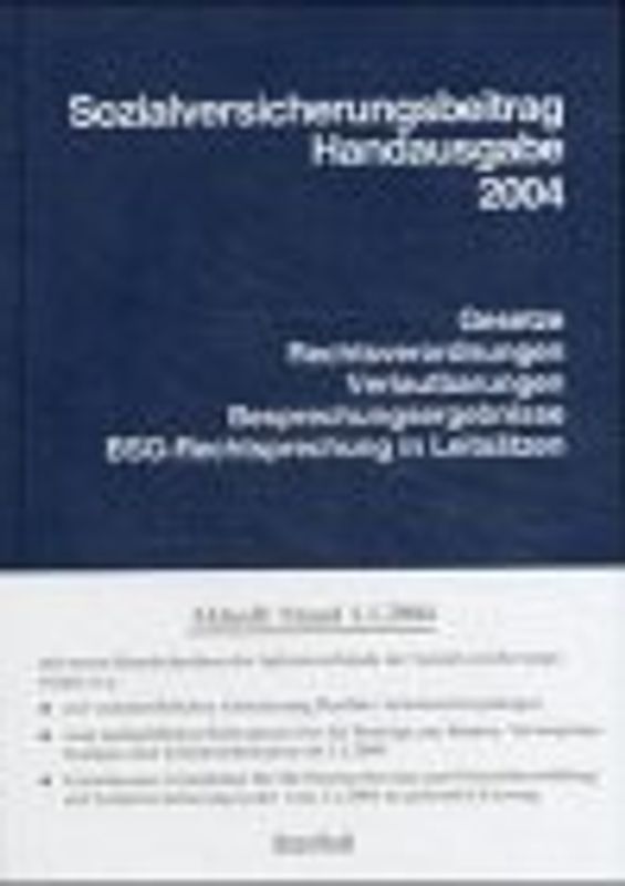 Sozialversicherungsbeitrag-Handausgabe 2004